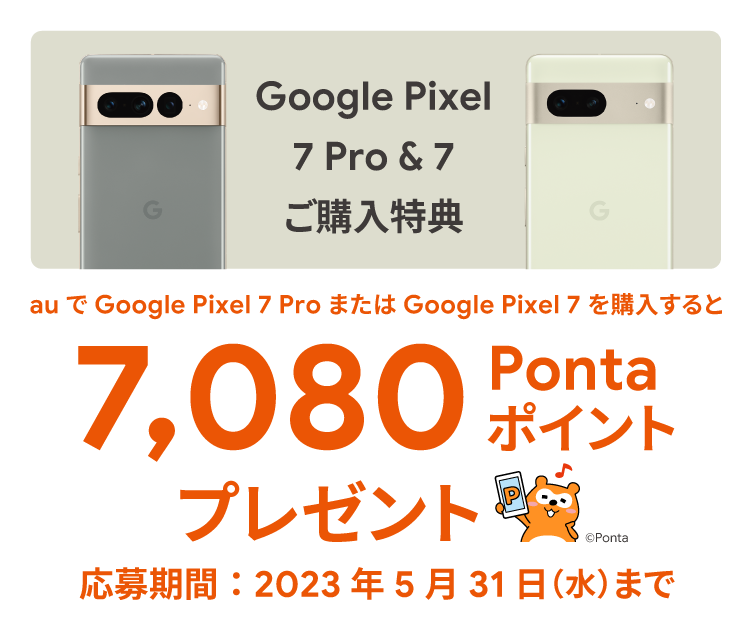 Google Pixel 7 Pro & 7 購入キャンペーン | レシート de Ponta